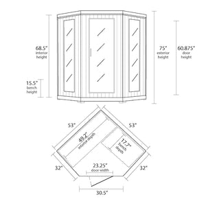 Radiant Western Cedar 3-Person Sauna