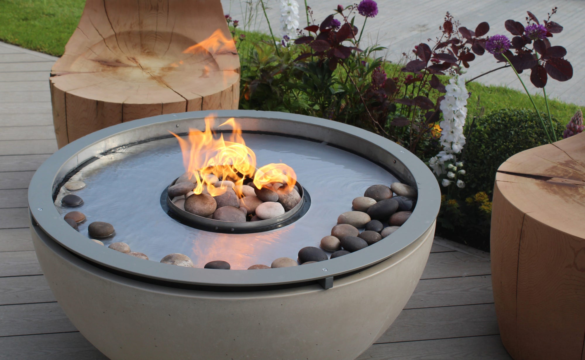 Home Heat | Dutton Creek Water Fire Pit With Stones