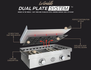 Le Griddle Wee 1 burner 16-inch Built-In / Countertop Propane Gas Griddle - GFE40